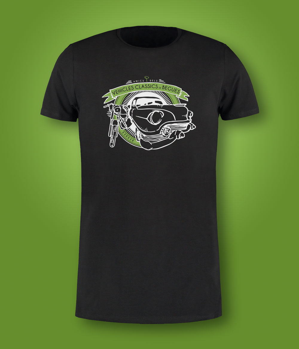 Diseño y producción de camiseta para asociación Amics del vehicle